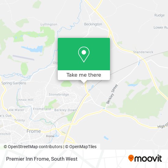 Premier Inn Frome map