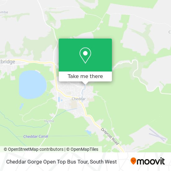 Cheddar Gorge Open Top Bus Tour map