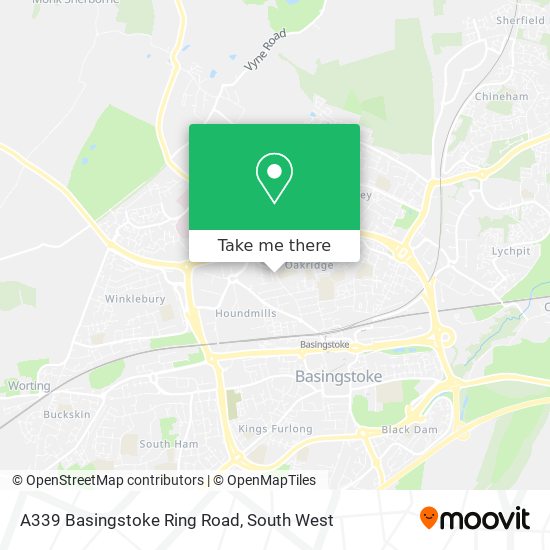 A339 Basingstoke Ring Road map
