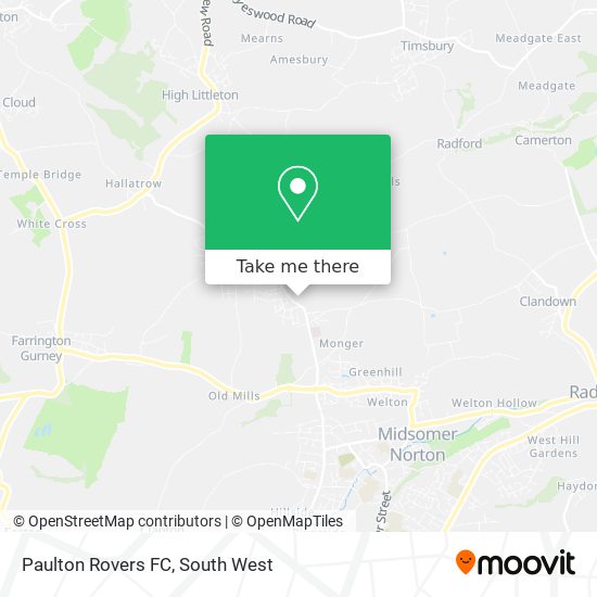 Paulton Rovers FC map