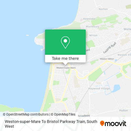 Weston-super-Mare To Bristol Parkway Train map