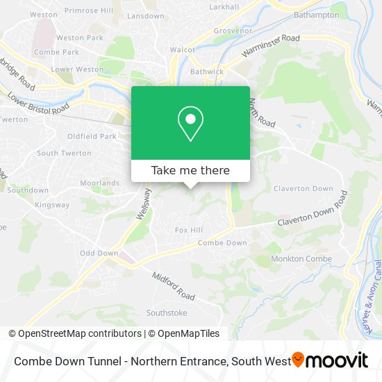 Combe Down Tunnel Map How To Get To Combe Down Tunnel - Northern Entrance In Bath And North East  Somerset By Bus Or Train?