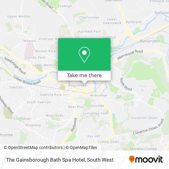 The Gainsborough Bath Spa Hotel map