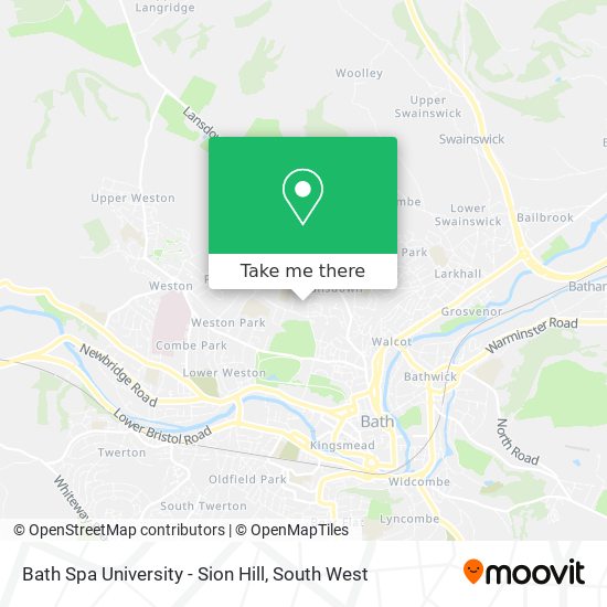 Bath Spa University - Sion Hill map