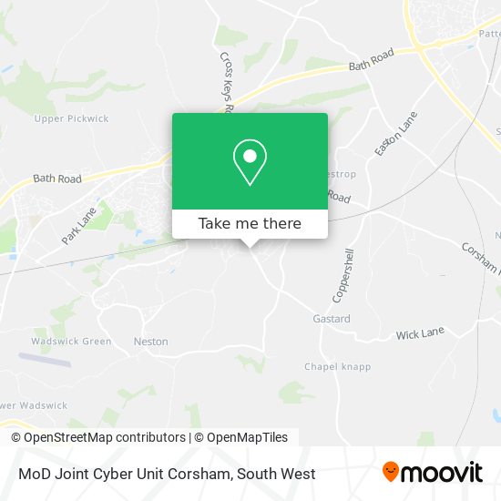 MoD Joint Cyber Unit  Corsham map