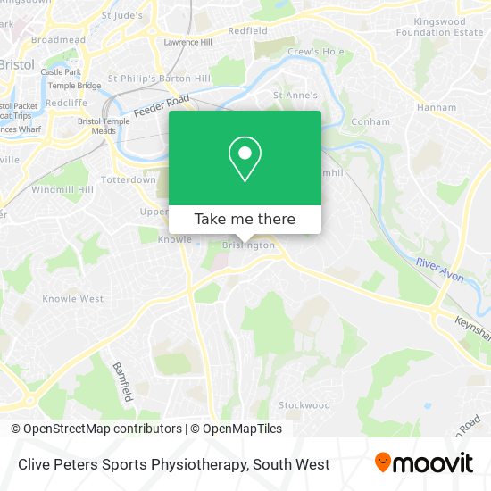 Clive Peters Sports Physiotherapy map