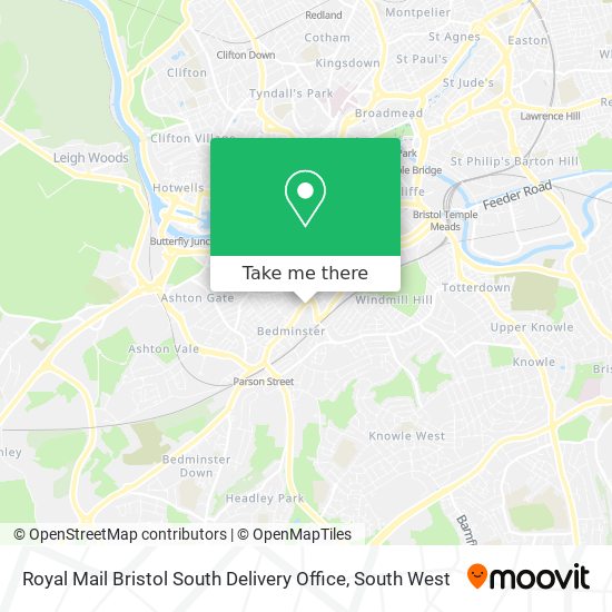 Royal Mail Bristol South Delivery Office map