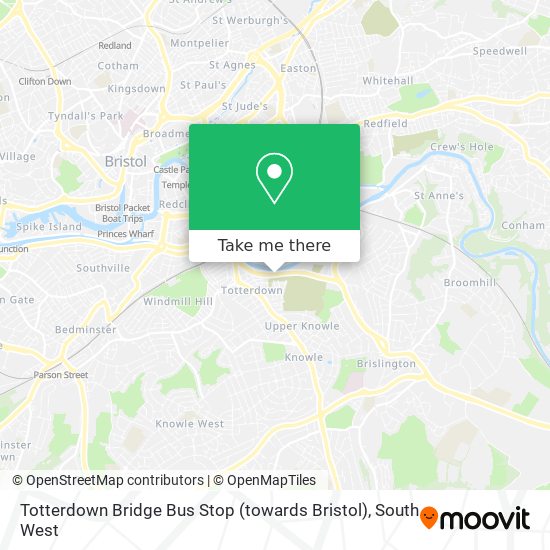 Totterdown Bridge Bus Stop (towards Bristol) map