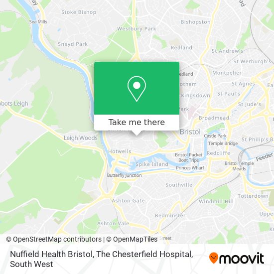 Nuffield Health Bristol, The Chesterfield Hospital map