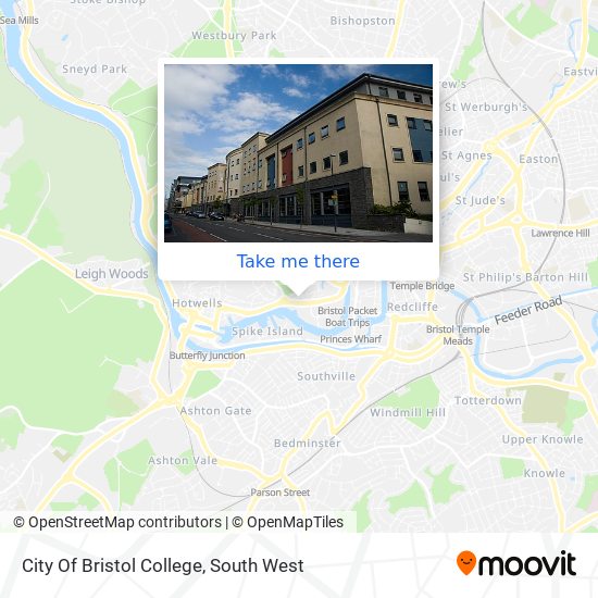 City Of Bristol College map