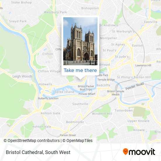 Bristol Cathedral map