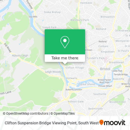 Clifton Suspension Bridge Viewing Point map