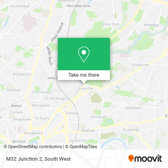 How to Get to M32 Junction 2 in Bristol by Bus or Train?