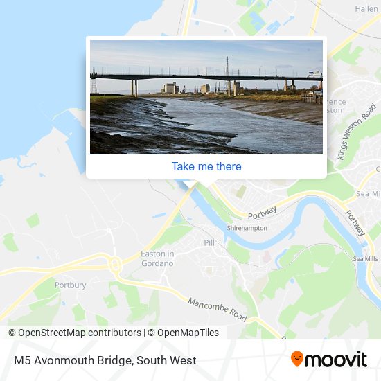 M5 Avonmouth Bridge map