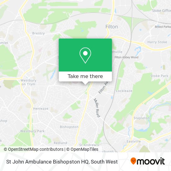 St John Ambulance Bishopston HQ map