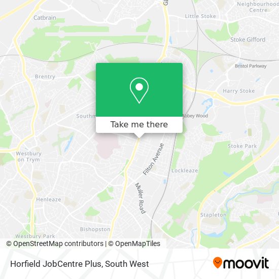 Horfield JobCentre Plus map