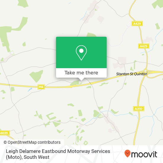Leigh Delamere Eastbound Motorway Services map