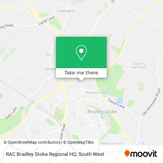 RAC Bradley Stoke Regional HQ map