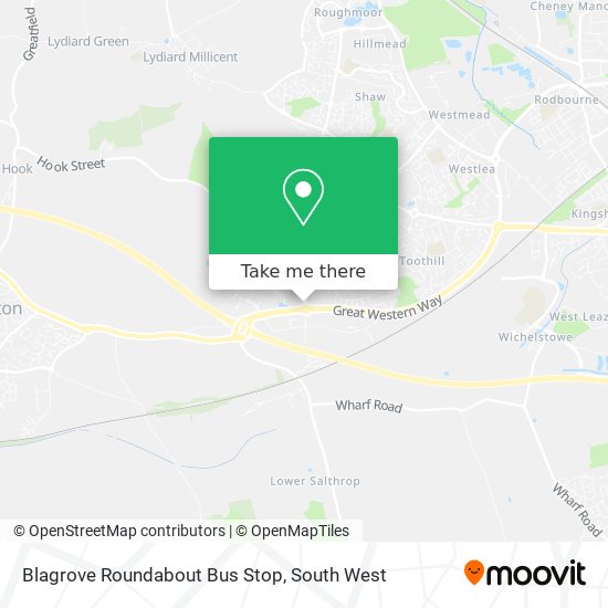 Blagrove Roundabout Bus Stop map