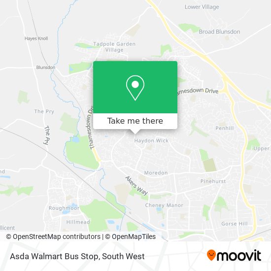 Asda Walmart Bus Stop map