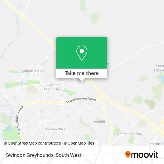 Swindon Greyhounds map