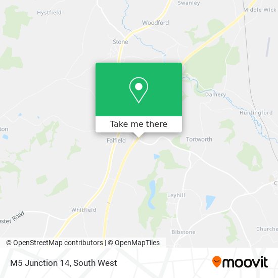 M5 Junction 14 map