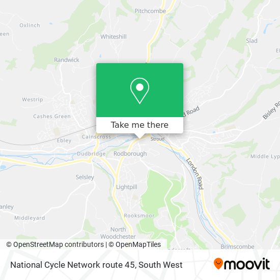 National Cycle Network route 45 map