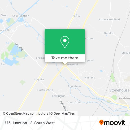 M5 Junction 13 map