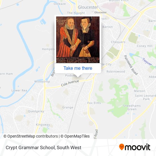 Crypt Grammar School map