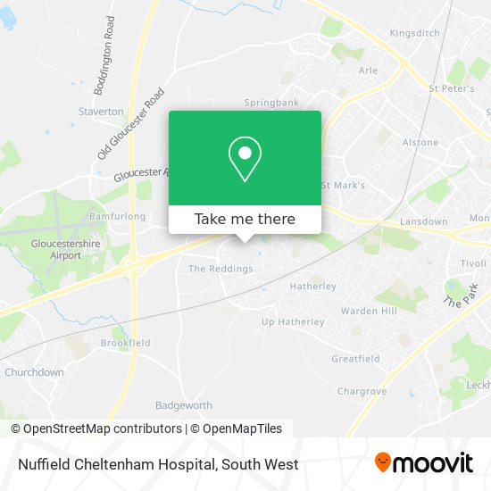 Nuffield Cheltenham Hospital map