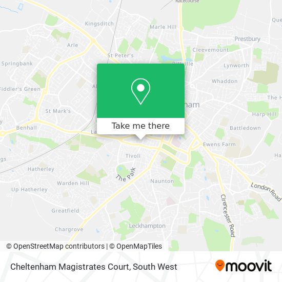 Cheltenham Magistrates Court map