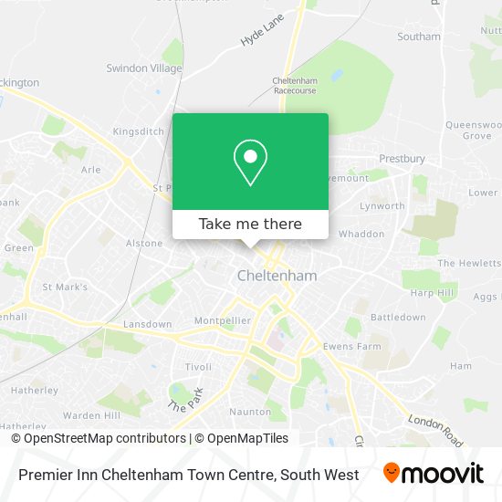 Premier Inn Cheltenham Town Centre map