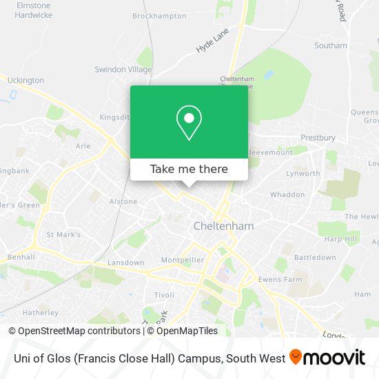 Uni of Glos (Francis Close Hall) Campus map