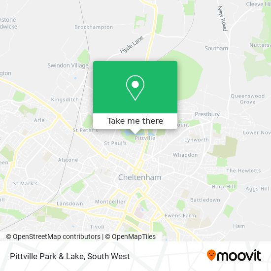 Pittville Park & Lake map