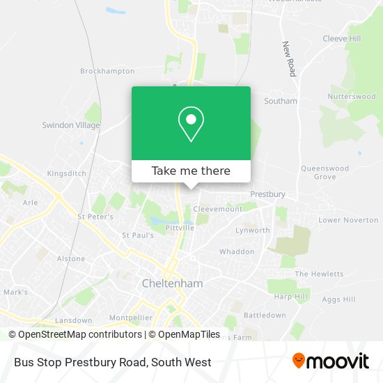 Bus Stop Prestbury Road map