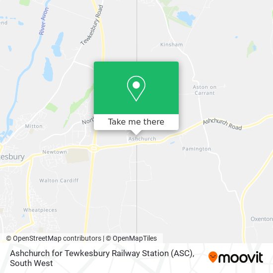 Ashchurch for Tewkesbury Railway Station (ASC) map