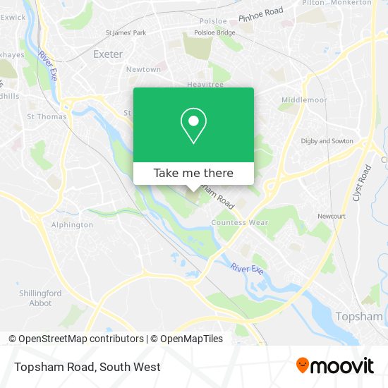 Topsham Road map