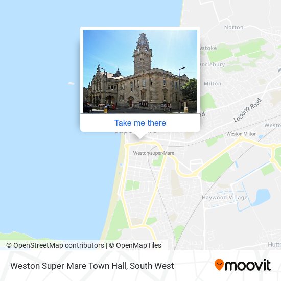 Weston Super Mare Town Hall map