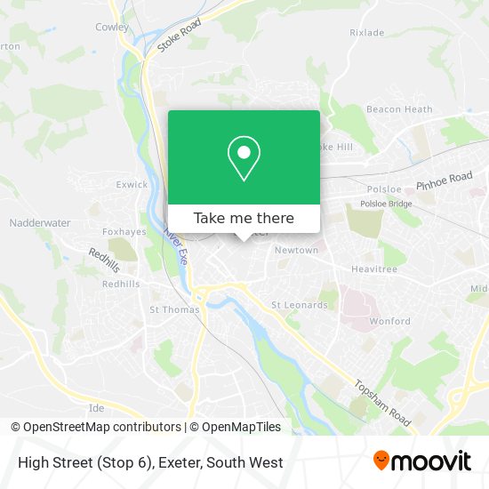 High Street (Stop 6), Exeter map