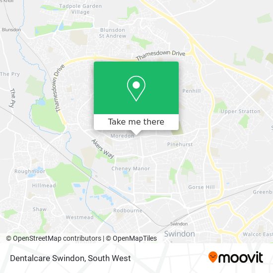 Dentalcare Swindon map