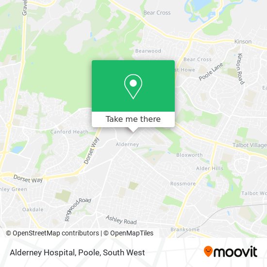 Alderney Hospital, Poole map