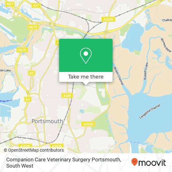 Companion Care Veterinary Surgery Portsmouth, Burrfields Retail Park Portsmouth Portsmouth PO3 5 map