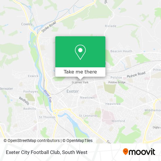 Exeter City Football Club map