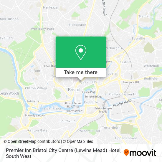 Premier Inn Bristol City Centre (Lewins Mead) Hotel map