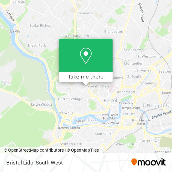 Bristol Lido map