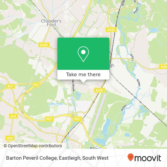 Barton Peveril College, Eastleigh map