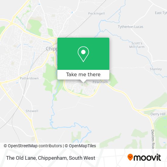 The Old Lane, Chippenham map