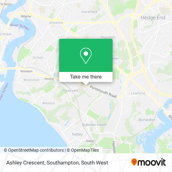 Ashley Crescent, Southampton map