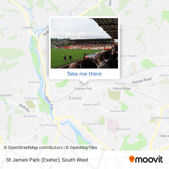 St James Park (Exeter) map