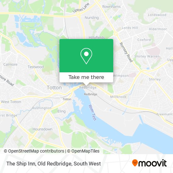 The Ship Inn, Old Redbridge map
